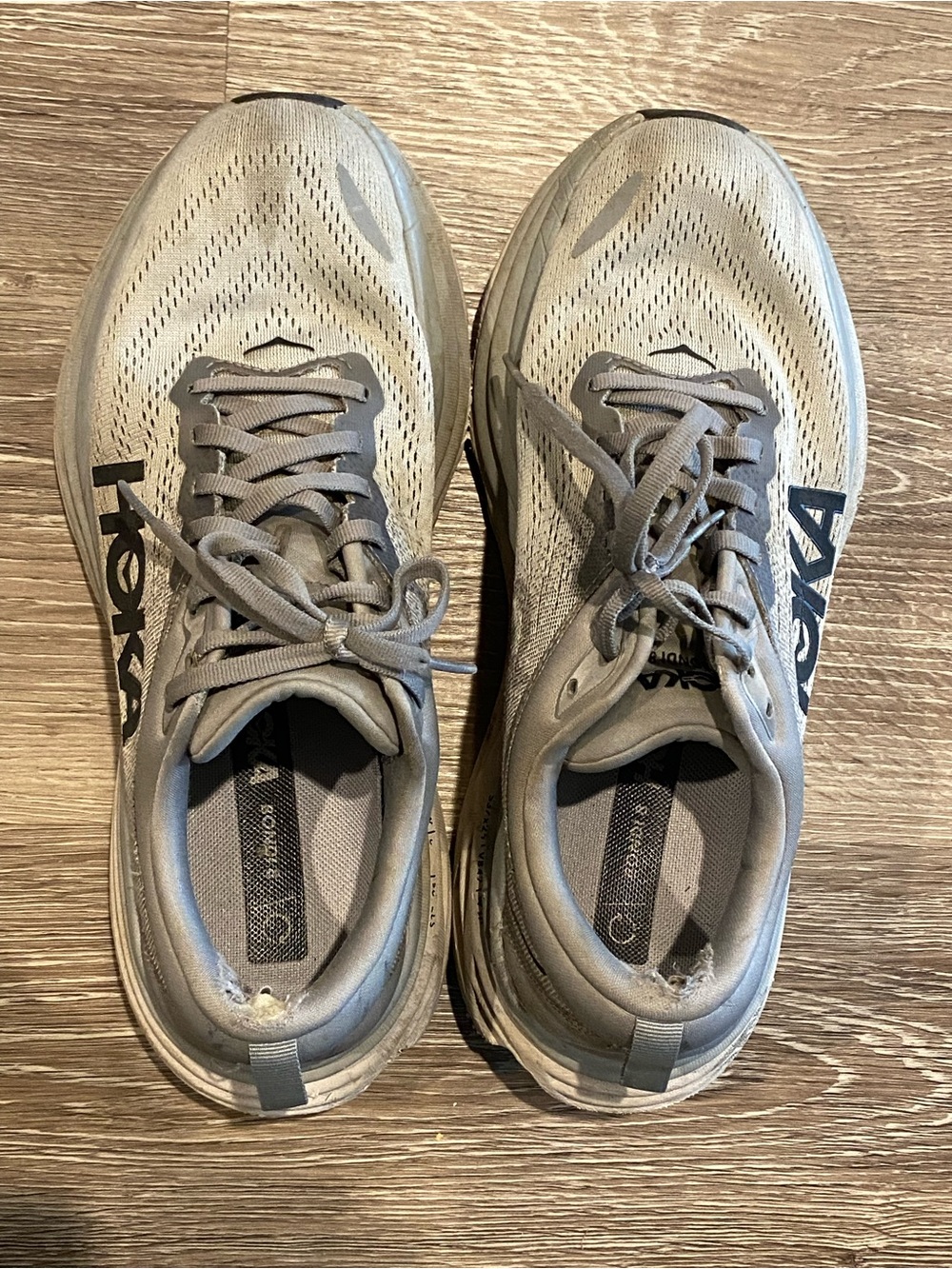 HOKA Bondi 8 Running Shoes Men’s Size 9.5 Wide (2E) Gray Max Cushion